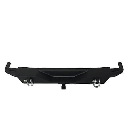 Jeep Bumper, 2 In Rec Hitch, Two 3 In Sq. Light CO, Textured Black, no spare tire carrier