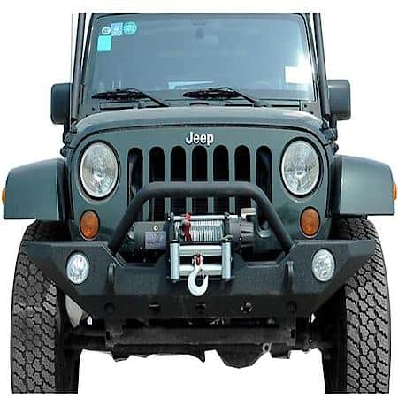 07-16 Jeep Wrangler Jk Sport Front Bumper W/ OE Fog Light Port Black