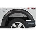 Fender Flares, Ruff Riderz, Pocket/Rivet, Textured, Black, Front And Rear, 4 Pc Set