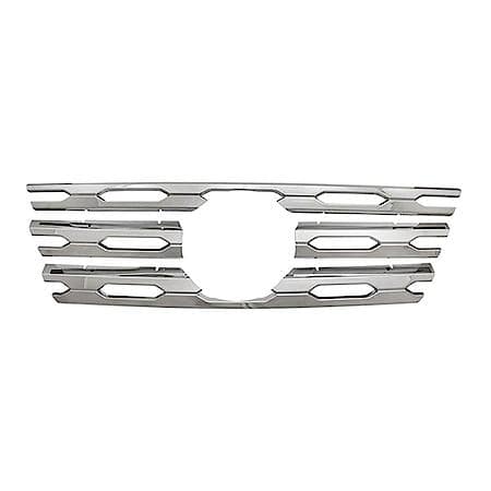 Grille Insert, Overlay, Chrome Plated, Plastic, 4 Pieces