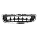 New CAPA Certified Standard Replacement Front Lower Grille, Black Bars W/Chrome Frame