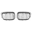 Passenger Side Grille, Black With Chrome Frame, For 525I/530I Models