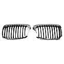 Driver Side Grille; Black With Chrome Trim