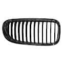 Passenger Side Front Grille, Black And Chrome With Chrome Frame, Made Of Plastic