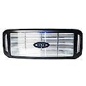 New Standard Replacement Grille, Black With Chrome Billet, Harley Davison Model