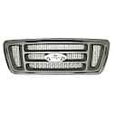 New Standard Replacement Grille, Chrome Frame With Textured Dark Gray