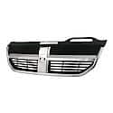 Grille, Matte-Black, Texture, With Chrome Molding, Made Of ABS,