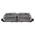 Grille, Chrome Painted Black With Accent Color, Made Of Plastic