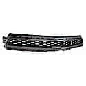 New Standard Replacement Front Upper Grille, Black With Chrome Molding