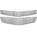 Overlay, Mesh Style, 2 Piece, Chrome Plated, Abs Plastic