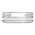 Grille Insert, Overlay, Mesh Style, 2 Piece, With Emblem Cutout, Chrome Plated, ABS Plastic