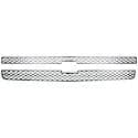 Grille Insert, Overlay, Mesh Style, 2 Piece, With Emblem Cutout, Chrome Plated, ABS Plastic