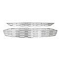 Grille Insert, Overlay, Oval Mesh Style, 2 Piece, Chrome Plated, ABS Plastic