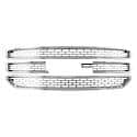 Grille Insert, Overlay, Mesh Style, 4 Piece, With Emblem Cutout, Chrome Plated, ABS Plastic