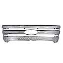 Overlay, Horizontal Bar/ Mesh Style, 1 Piece, Chrome Plated, Abs Plastic