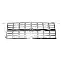 New Standard Replacement Front Center Grille, Chrome/Silver, With Dual Head Light