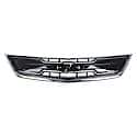 New CAPA Certified Standard Replacement Front Grille, Black With Chrome Molding