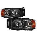 (Xtune) Dodge Ram 1500 02-05/Dodge Ram 2500/3500 03-05 Amber Crystal Headlights-