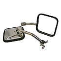 Door Mirror Kit; CJ-Style; Stainless Steel