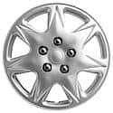 16" Wheel Cover: 7-Spoke, Silver, High Impact Plastic, 4 Pack