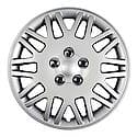 16" Wheel Cover: 10 Spoke, Silver, High Impact Plastic, 4 Pack