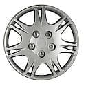 15 Inch, 7 Double Spoke, Silver Color, Plastic, Set Of 4, Standard Leg