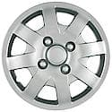 14 Inch, 8 Spoke, Silver Color, Plastic, Set Of 4, Spring Steel Clip