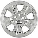 16 Inch, 5 Dimpled Spokes, Snap-On, Plated, Chrome, Abs Plastic, Set Of 4