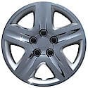 16" Wheel Cover: 5 Spoke, Silver, High Impact Plastic, 4 Pack