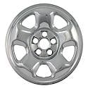 17 Inch, 5 Spoke, Chrome Plated, Plastic, Set Of 4, Compatible With Steel Wheels