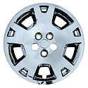 17" Wheel Cover: 5 Spoke, Silver, High Impact Plastic, 4 Pack