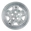 16 Inch, 5 Indented Spokes, Snap-On, Plated, Chrome, Abs Plastic, Set Of 4