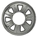 15", 7 Dimpled Spoke, Chrome, Plastic, Set Of 4, Compatible With Steel Wheels