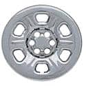 15 Inch, 6 Raised Dimpled Spokes, Snap-On, Plated, Chrome, Abs Plastic, Set Of 4