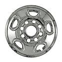 16", 5 Flat Spoke, Chrome Plated, Plastic, Set Of 4, Compatible With Steel Wheel