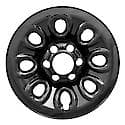 17 Inch, 8 Hole, Gloss Black, Plastic, Set Of 4, Compatible With Steel Wheels