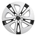 15 Inch, 5 Spoke, Silver Color/ Black, Plastic, Set Of 4