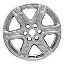 17" Wheel Cover: 6 Spoke, Chrome, High Impact Plastic, 4 Pack