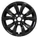 17 Inch, 10 Spokes, Snap-On, Painted, Gloss Black, Abs Plastic, Set Of 4