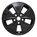 16", 5 Flared Spoke, Gloss Black, Plastic, Set Of 4