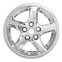 16", 5 Spoke, Chrome Plated, Plastic, Set Of 4, Not Compatible With Steel Wheels