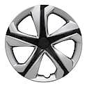 16 Inch, 5 Spoke, Silver Color/ Black, Plastic, Set Of 4