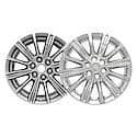 18", 12 Spokes, Snap-On/Center Retention, Plated, Chrome, Abs Plastic, Set Of 4