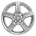 18", 5 Spokes, Snap-On/Center Retention, Plated, Chrome, Abs Plastic, Set Of 4