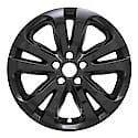 17 Inch, 5 Split Spokes, Snap-On, Painted, Gloss Black, Abs Plastic, Set Of 4