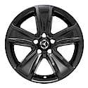 5 Spokes, Snap-On/Center Retention, Painted, Gloss Black, Abs Plastic, Set Of 4