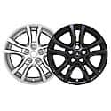 18", 10 Spoke, Gloss Black, Plastic, Set Of 4, Not Compatible With Steel Wheels