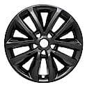 17 Inch, 10 Spokes, Snap-On, Painted, Gloss Black, Abs Plastic, Set Of 4