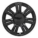 18 Inch, 7 Double Spokes, Snap-On, Painted, Gloss Black, Abs Plastic, Set Of 4