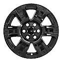 18", 6 Spokes, Snap-On/Center Retention, Gloss Black, Abs Plastic, Set Of 4